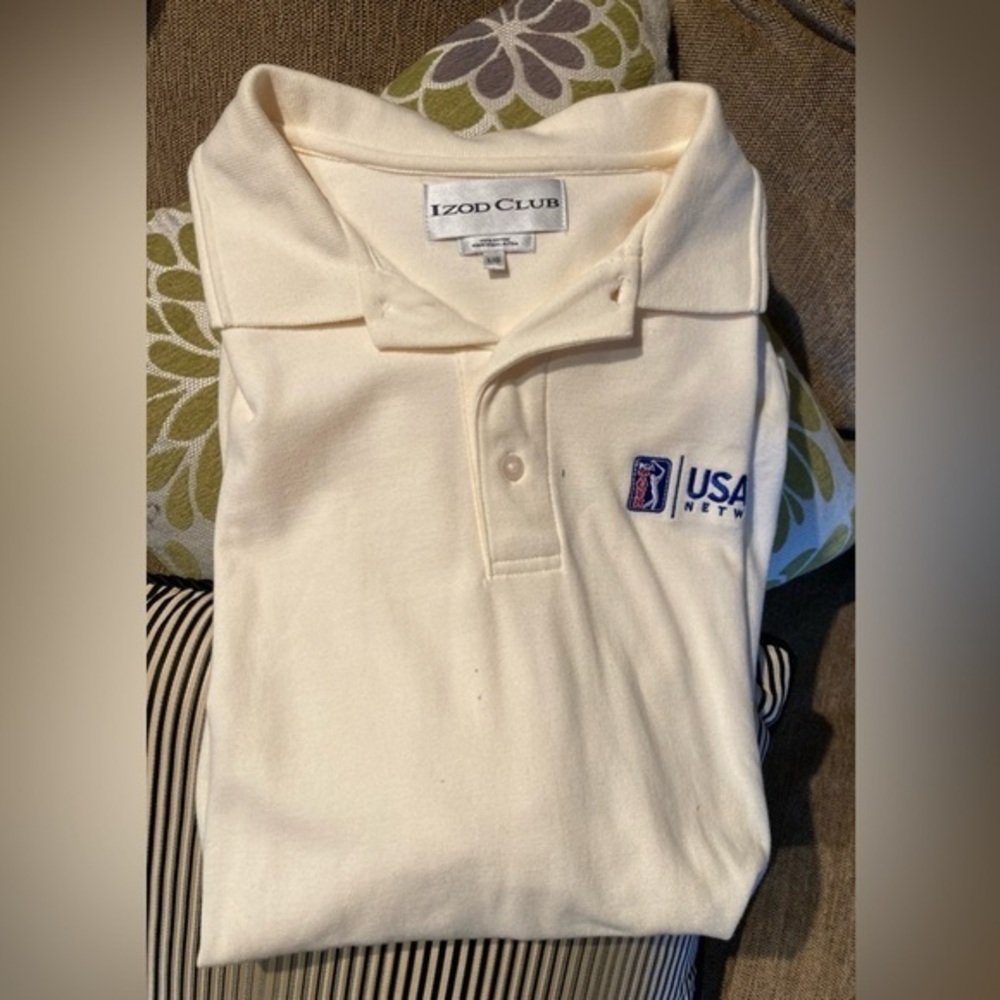 IZOD CLUB x PGA x USA Network NWOT Golf Polo Large cream